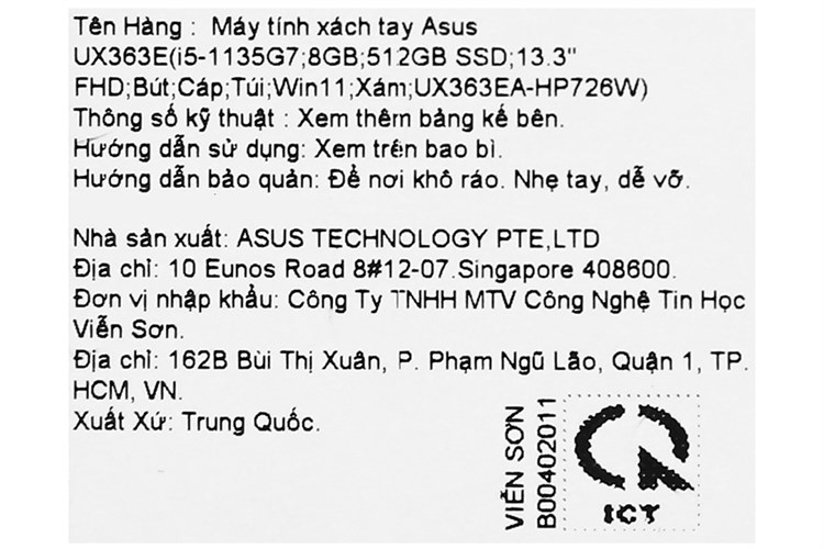 Laptop Asus ZenBook Flip UX363EA i5 1135G7/8GB/512GB/Touch/Pen/Cáp/Túi/Win11 (HP726W) Màu Xám