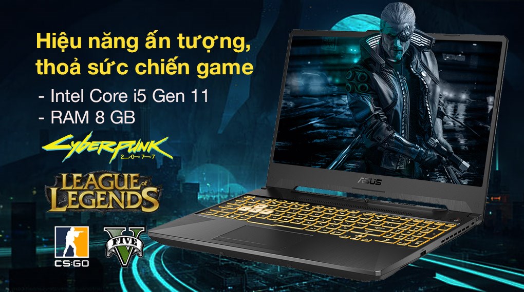 Laptop Asus TUF Gaming FX506HCB i5 11400H/8GB/512GB/4GB RTX3050/144Hz/Win11 (HN1138W)
