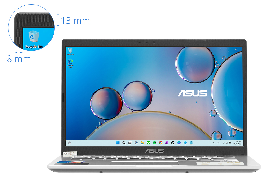 Laptop Asus VivoBook X415EA i5 1135G7/8GB/512GB/Win11 (EB637W) Màu Bạc