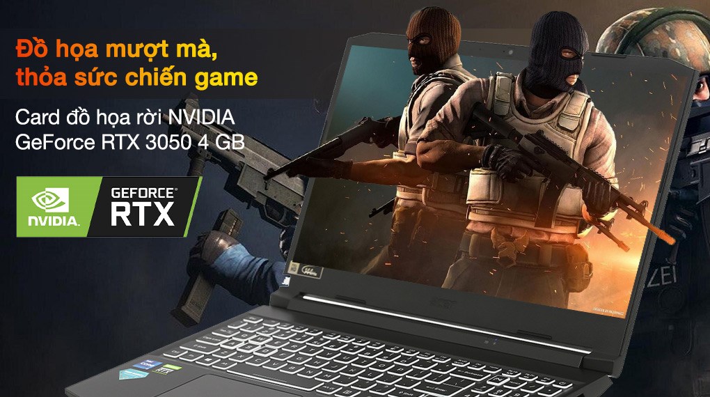 Laptop Acer Nitro 5 Gaming AN515 57 71VV i7 11800H/8GB/512GB/4GB RTX3050/144Hz/Win11 (NH.QENSV.005)
