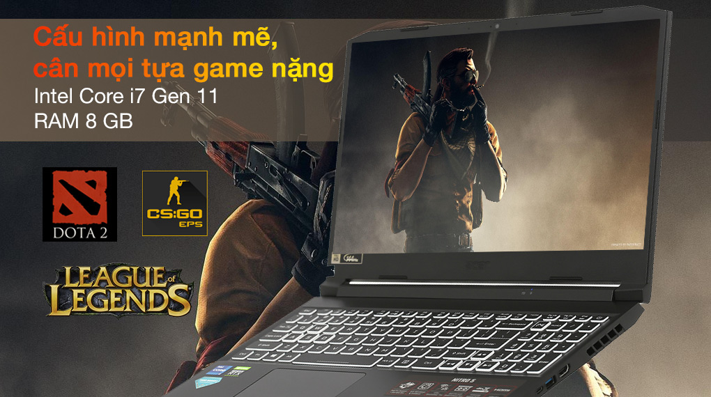 Acer Nitro 5 Gaming AN515 57 720A i7 11800H (NH.QEQSV.004) - Cấu hình