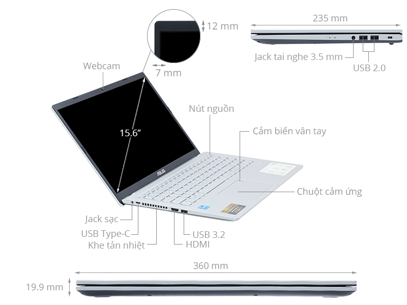 Asus VivoBook X515EA i3 1115G4/8GB/256GB/Win11 (BQ1415W)