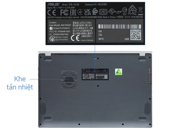 Laptop Asus VivoBook X515EA i3 1115G4/8GB/256GB/Win11 (BQ1415W) Màu Bạc