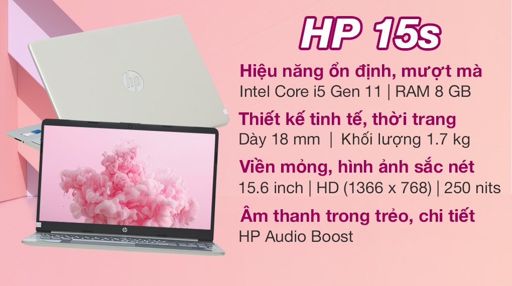 Laptop HP 15s fq2561TU i5 1135G7/8GB/512GB/Win11 (46M29PA)
