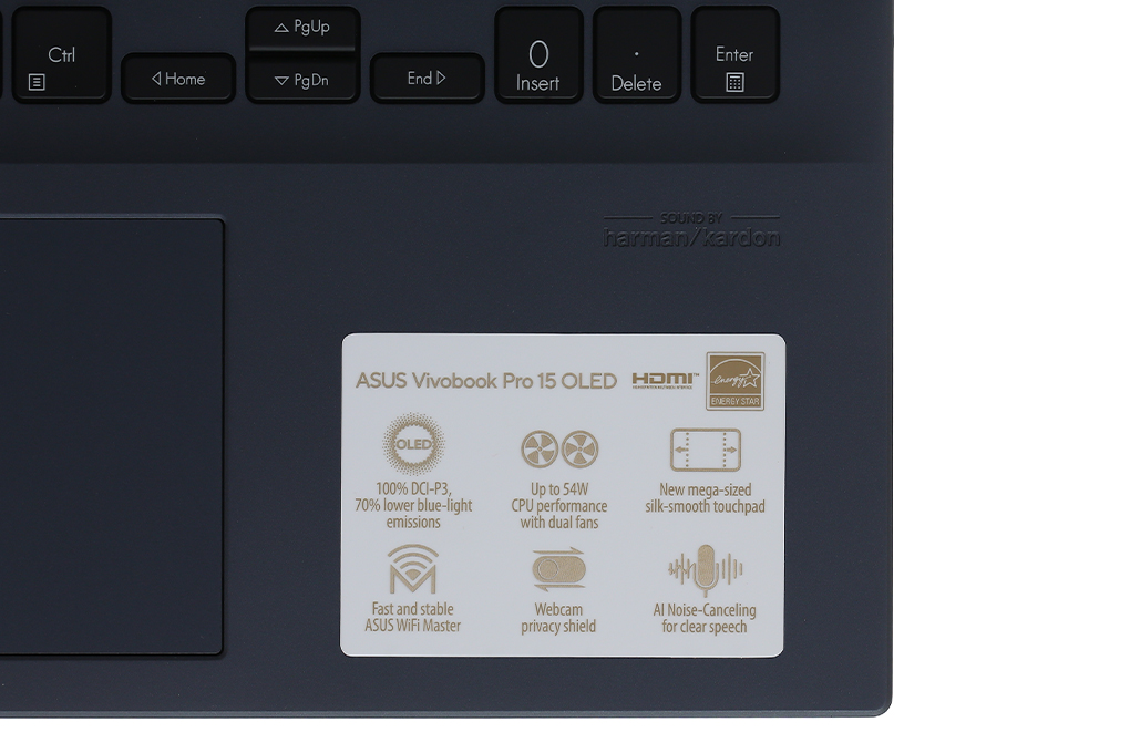 Laptop Asus VivoBook Pro 15 OLED M3500QC R5 5600H/8GB/512GB/4GB RTX3050/Win10 (L1105T) Màu Xanh đen