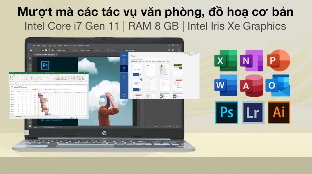 Laptop HP 15s fq2556TU i7 1165G7/8GB/512GB/Win11 (46M24PA)