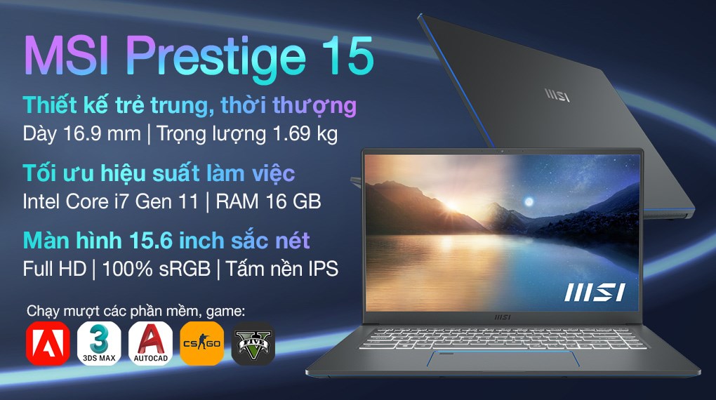 Bạn muốn sở hữu một chiếc laptop đầy sức mạnh và thời trang? Hãy xem ngay hình ảnh về laptop MSI Prestige 15 để khám phá những đặc điểm nổi bật như card đồ họa NVIDIA® GeForce® GTX 1650 Max-Q và thiết kế sang trọng, mỏng nhẹ.