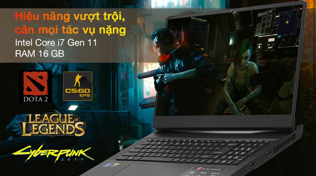 Laptop MSI Gaming Leopard GP76 11UG i7 11800H/16GB/1TB SSD/8GB RTX3070/300Hz/Balo/Chuột/Win10 (823VN)