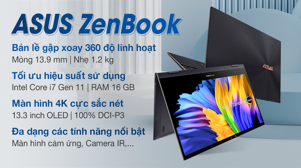Laptop Asus ZenBook UX371EA i7 1165G7/16GB/1TB SSD/Touch/Pen/Cáp/Túi/Office H&S/Win11 (HL725WS)
