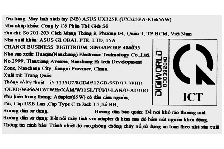 Laptop Asus ZenBook UX371EA i7 1165G7/16GB/1TB SSD/Touch/Pen/Cáp/Túi/Office H&S/Win11 (HL725WS) Màu Đen