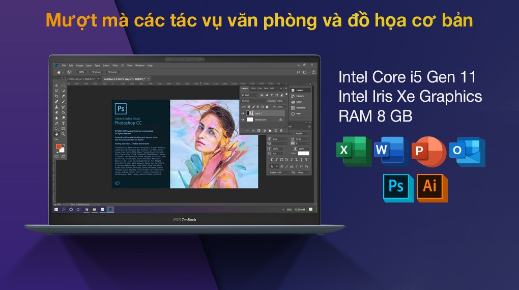 Laptop Asus ZenBook UX325EA i5 1135G7/8GB/512GB/OLED/Cáp/Túi/Win11 (KG538W)