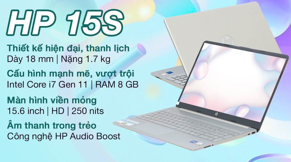 Laptop HP 15s fq2558TU i7 1165G7/8GB/512GB/Win11 (46M26PA)