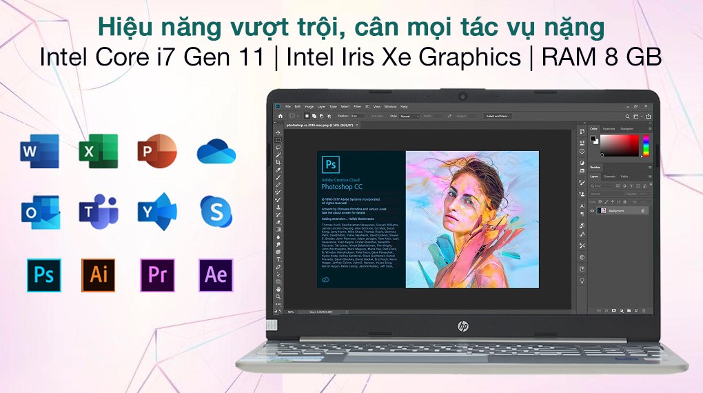 Laptop HP 15s fq2558TU i7 1165G7/8GB/512GB/Win11 (46M26PA) - 4