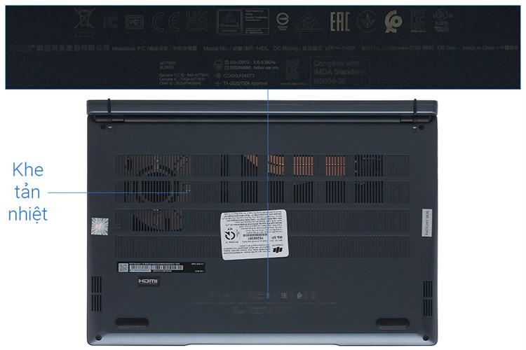 Laptop MSI Modern 14 B5M R5 5500U/8GB/512GB/Túi/Chuột/Win11 (203VN) Màu Xám