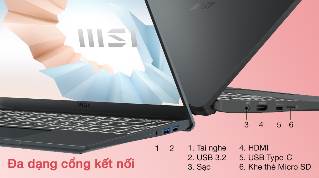 MSI Modern 14 B5M R5 5500U (203VN) - Cổng kết nối