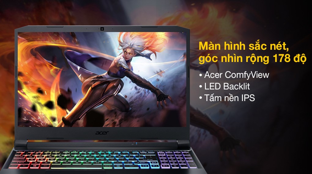 Laptop Acer Nitro 5 Gaming AN515 45 R6EV R5 5600H/8GB/512GB/144Hz/4GB GTX1650/Win11 (NH.QBMSV.006)