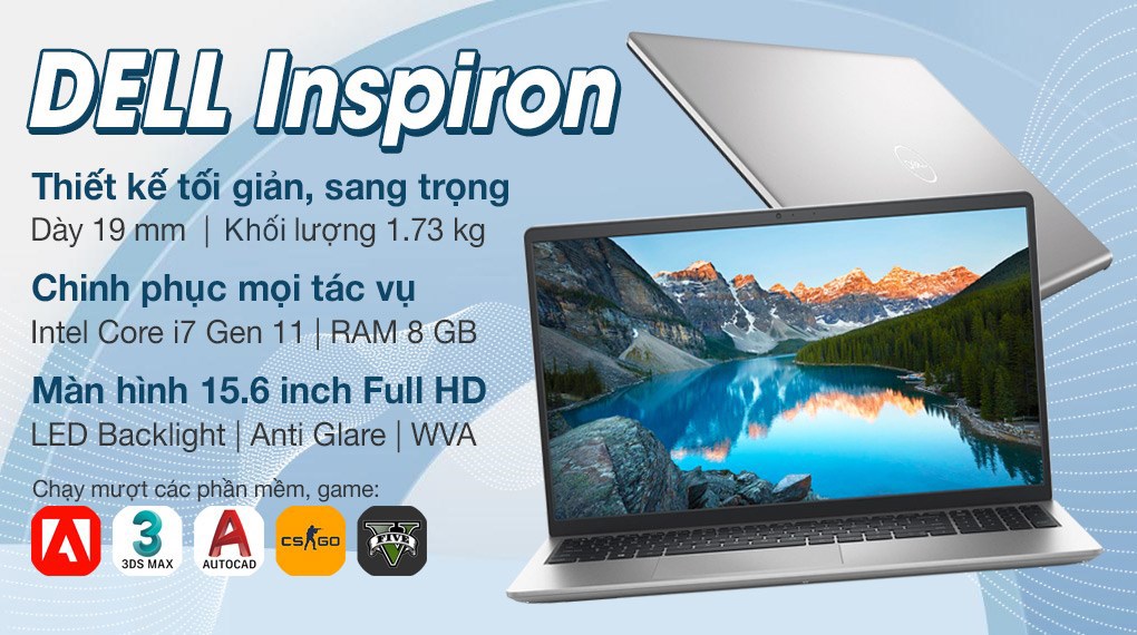 Laptop Dell Inspiron 15 3511 i7 1165G7/8GB/512GB/2GB MX350/Office H&S/Win11  (70270652)