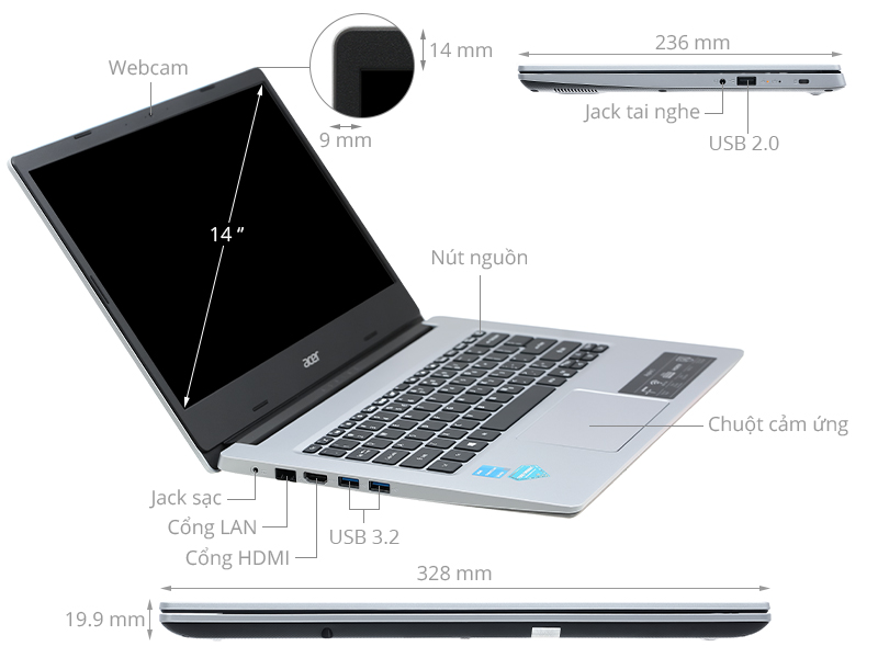 Acer Aspire 3 A314 35 P6NC N6000/4GB/512GB/Win11 (NX.A7SSV.006)