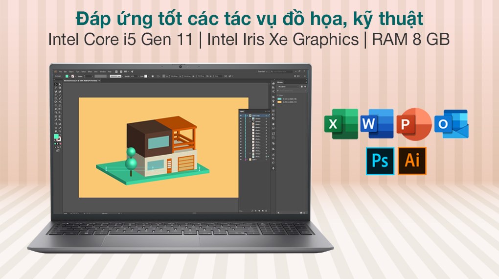 Laptop Dell Inspiron 15 5510 i5 11320H/8GB/256GB/Office H&S/Win10 (0WT8R2)