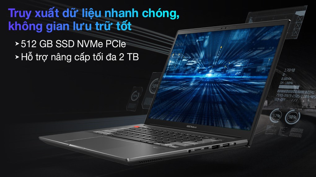Laptop Asus VivoBook Pro 14x OLED M7400QC R5 5600H/16GB/512GB/4GB RTX3050/90Hz/Win11 (KM013W)