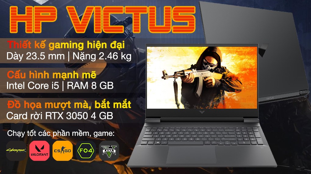 Laptop HP Gaming VICTUS 16 d0204TX i5 11400H/8GB/32GB+512GB/4GB RTX3050/144Hz/Win11 (4R0U5PA)