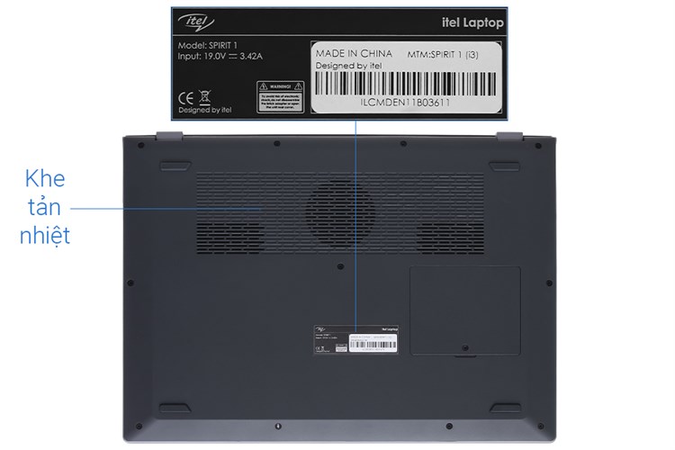 Laptop itel SPIRIT 1 i3 8109U/4GB/256GB/Win11 (71006300035) Màu Xám