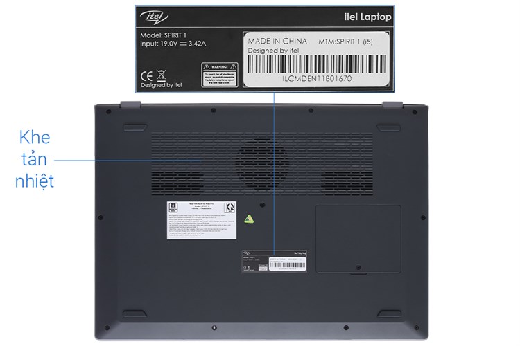 Laptop itel SPIRIT 1 i5 8259U/8GB/256GB/Win11 (71006300036) Màu Xám