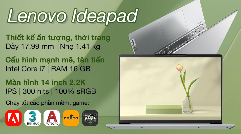 LENOVO IdeaPad 5 Pro: Core i7 1165G7/16G/14in IPS 2K/MX450/còn BH 3th - 2