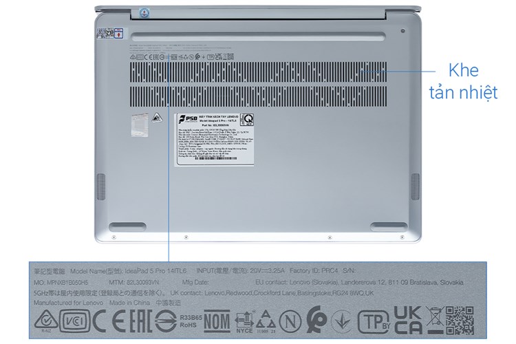 Laptop Lenovo Ideapad 5 Pro 14ITL6 i7 1165G7/16GB/512GB/2GB MX450/Win10 (82L30093VN) Màu Xám