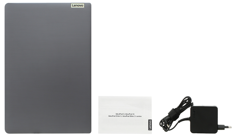 Bộ sản phẩm gồm: Dây nguồn, Sách hướng dẫn, Thùng máy, Sạc Laptop Lenovo