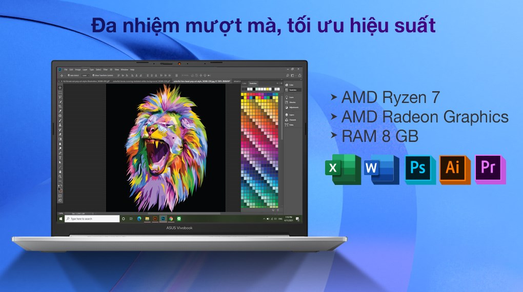 Laptop Asus VivoBook Pro 14 OLED M3401QA R7 5800H/8GB//512GB/90Hz/Win10 (KM025T)