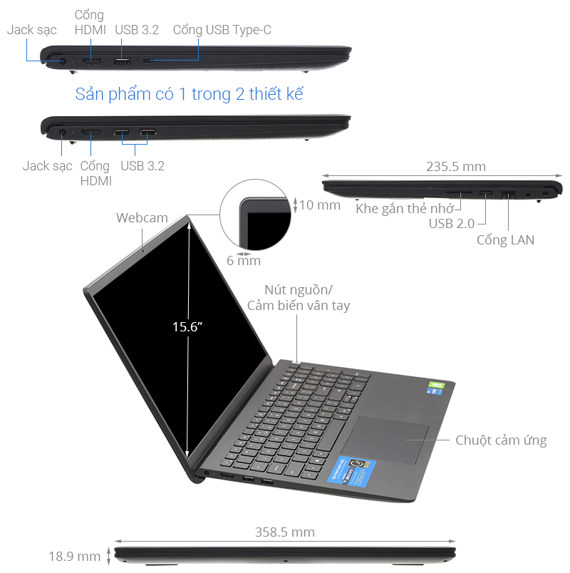 Dell Vostro 3510 i5 1135G7/8GB/512GB/2GB MX350/OfficeHS/Win11 (P112F002BBL)