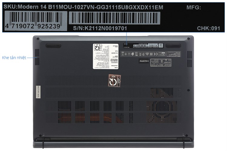 Laptop MSI Modern 14 B11MOU i3 1115G4/8GB/256GB/Win11 (1027VN) Màu Xám