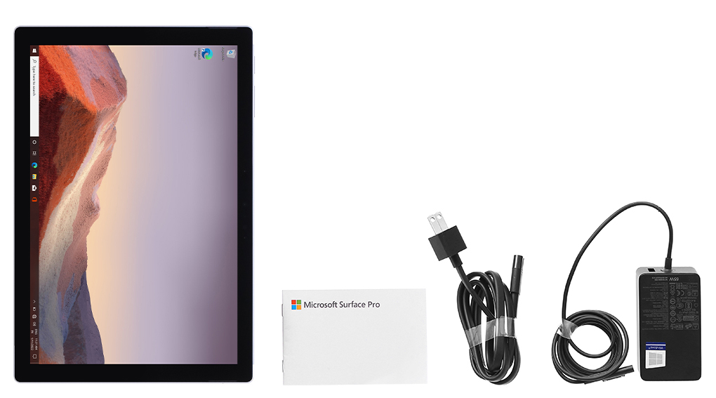 Bộ sản phẩm gồm: Dây nguồn, Sách hướng dẫn, Thùng máy, Adapter sạc Microsoft Surface