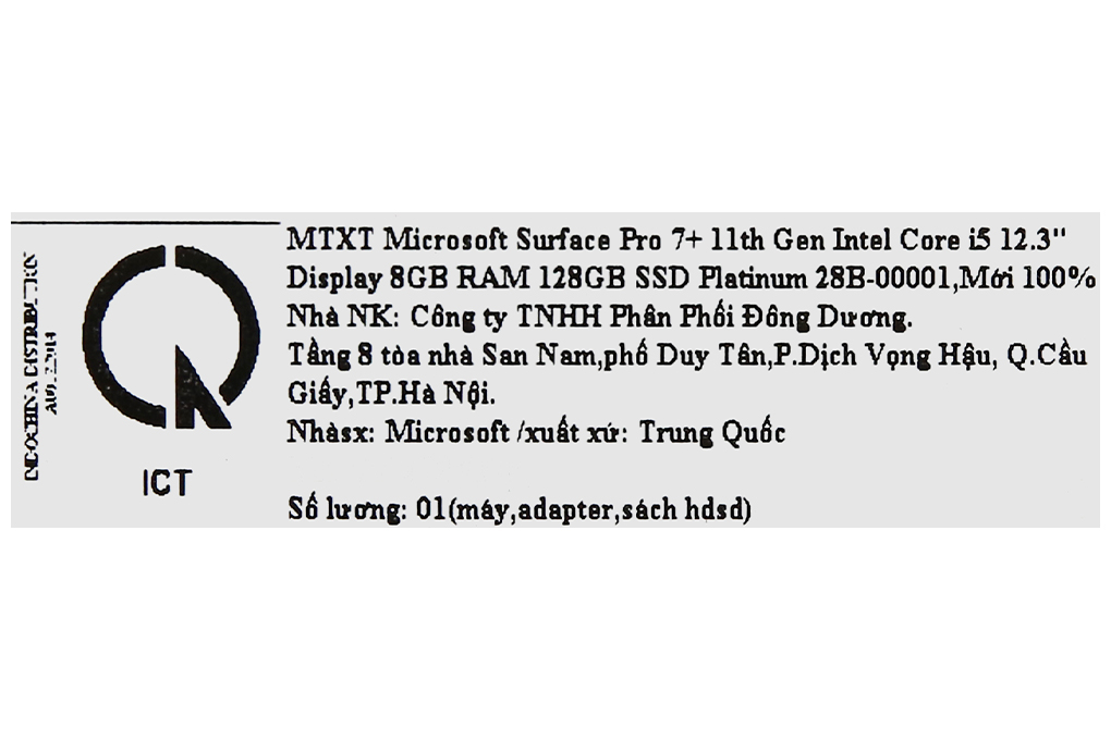 Laptop Surface Pro 7 Plus i5 1135G7/8GB/128GB/Touch/Win11 (28B-00001) giá rẻ