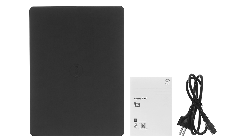 Bộ sản phẩm gồm: Dây nguồn, Sách hướng dẫn, Thùng máy, Sạc Laptop Dell