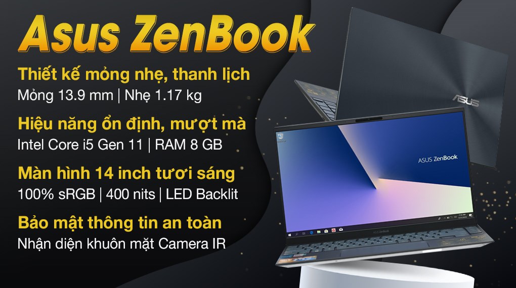 Laptop Asus ZenBook UX425E i5 1135G7/8GB/512GB/Cáp/Túi/Win11 (KI749W) - Hình 2