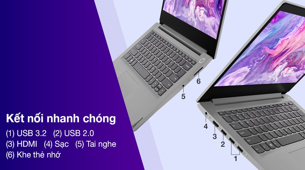 Laptop Lenovo Ideapad 3 14IML05 i3 10110U/4GB/256GB/Win11 (81WA00Q0VN)