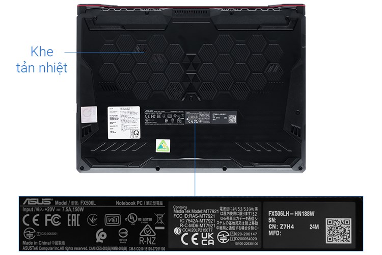 Laptop Asus TUF Gaming FX506LH i5 10300H/8GB/512GB/4GB GTX1650/144Hz/Win11 (HN188W) Màu Đen