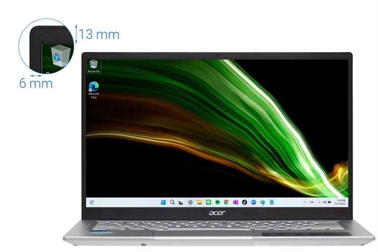 Laptop Acer Swift 3 SF314 511 55QE i5 1135G7/16GB/512GB/Win11 (NX.ABNSV.003) Màu Bạc