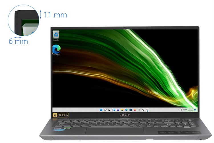 Laptop Acer Swift X SFX16 51G 516Q i5 11320H/16GB/512GB/4GB RTX3050/Win11 (NX.AYKSV.002) Màu Xám