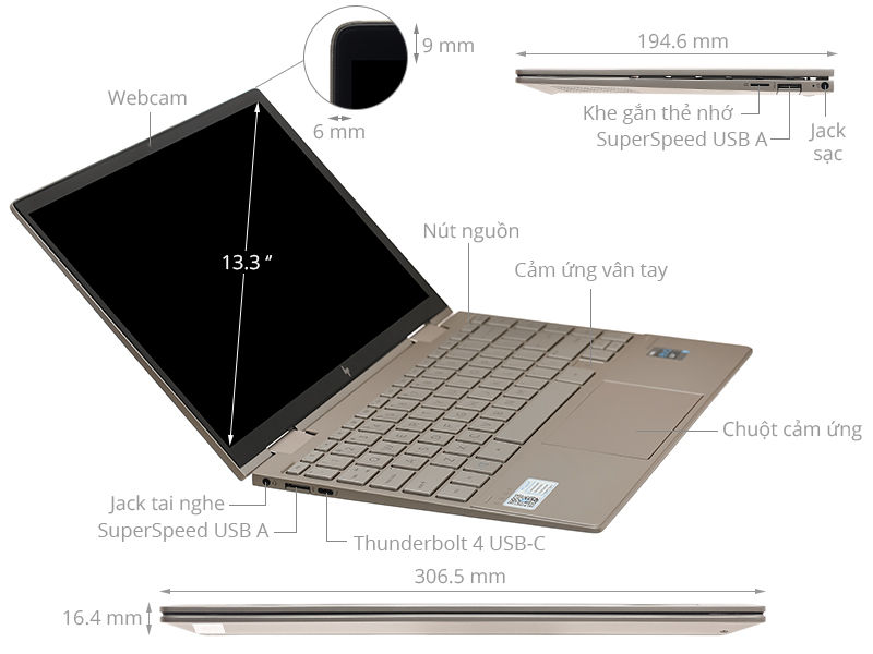 HP Envy x360 13 bd0531TU i5 1135G7/8GB/256GB/Touch/Pen/Win11 (4Y1D1PA)