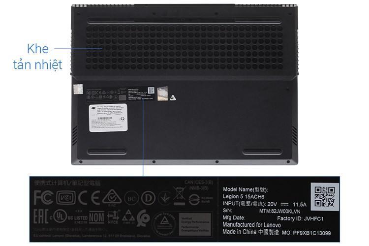 Laptop Lenovo Gaming Legion 5 15ACH6 R5 5600H/8GB/512GB/4GB RTX3050/165Hz/Win11 (82JW00KLVN) Màu Xanh