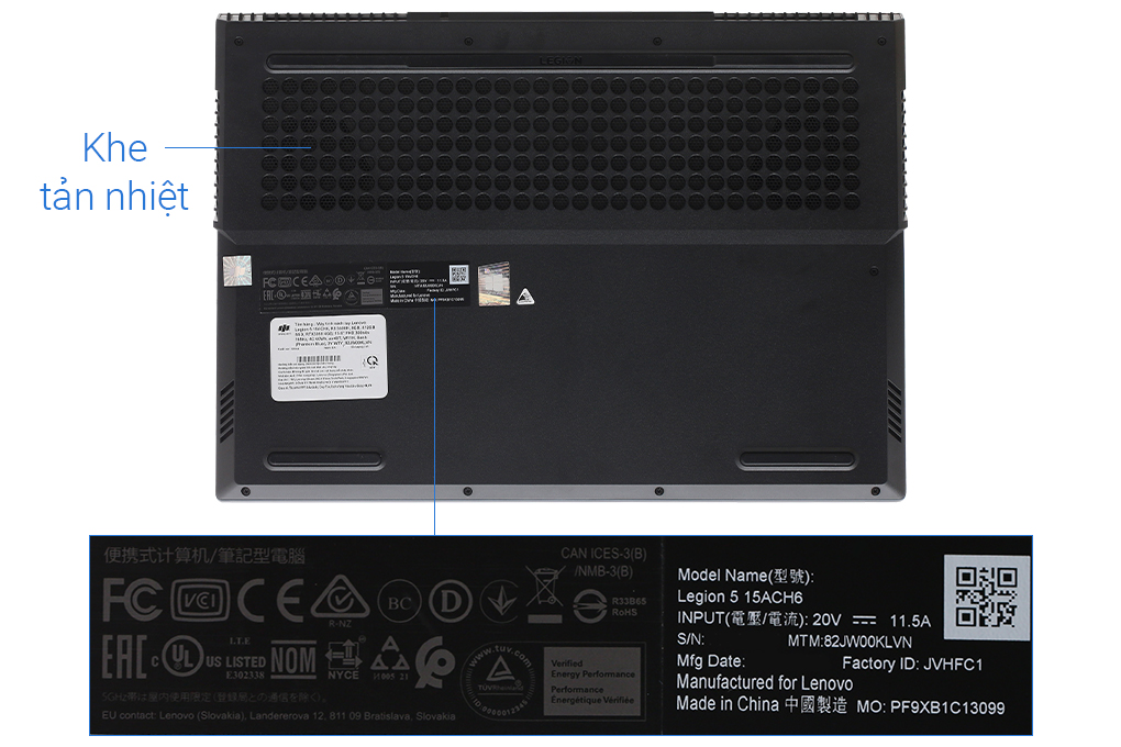 Laptop Lenovo Gaming Legion 5 15ACH6 R5 5600H/8GB/512GB/4GB RTX3050/165Hz/Win11 (82JW00KLVN) Màu Xanh