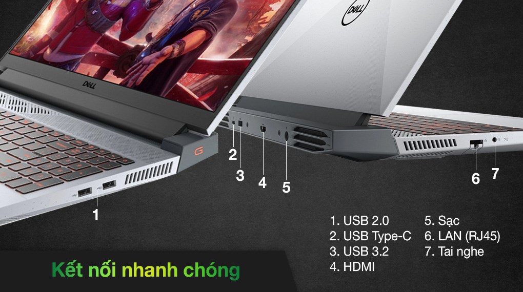 Laptop Dell Gaming G15 5515 R7 5800H/8GB/512GB/4GB RTX3050/120Hz/Office H&S/Win11 (70266674)