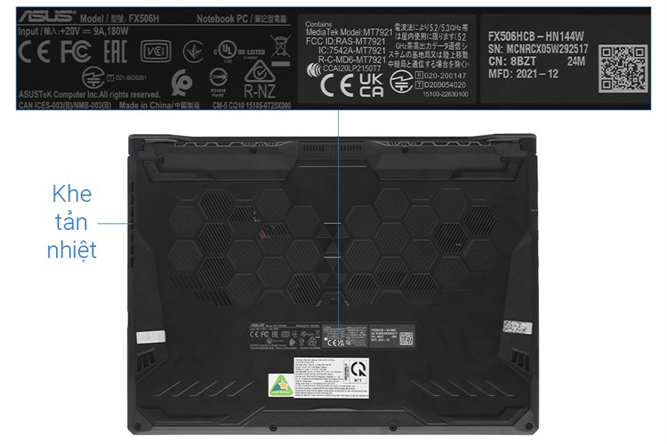 Laptop Asus TUF Gaming FX506HCB i5 11400H/8GB/512GB/4GB RTX3050/144Hz/Win11 (HN144W) Màu Đen