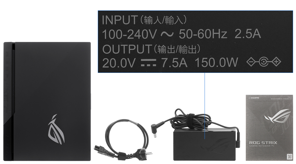 Bộ sản phẩm gồm: Dây nguồn, Sách hướng dẫn, Thùng máy, Sạc Laptop Asus