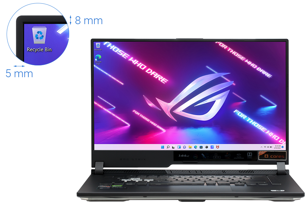 Laptop Asus Gaming ROG Strix G15 G513IH R7 4800H/8GB/512GB/4GB GTX1650/144Hz/Win11 (HN015W) Màu Xám