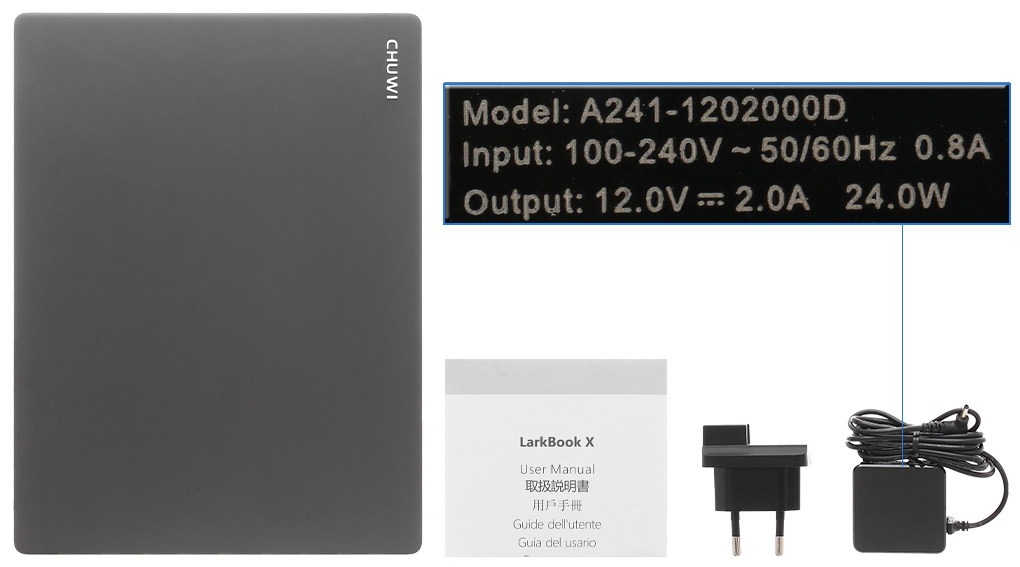 Bộ sản phẩm gồm: Dây nguồn, Sách hướng dẫn, Thùng máy, Adapter sạc