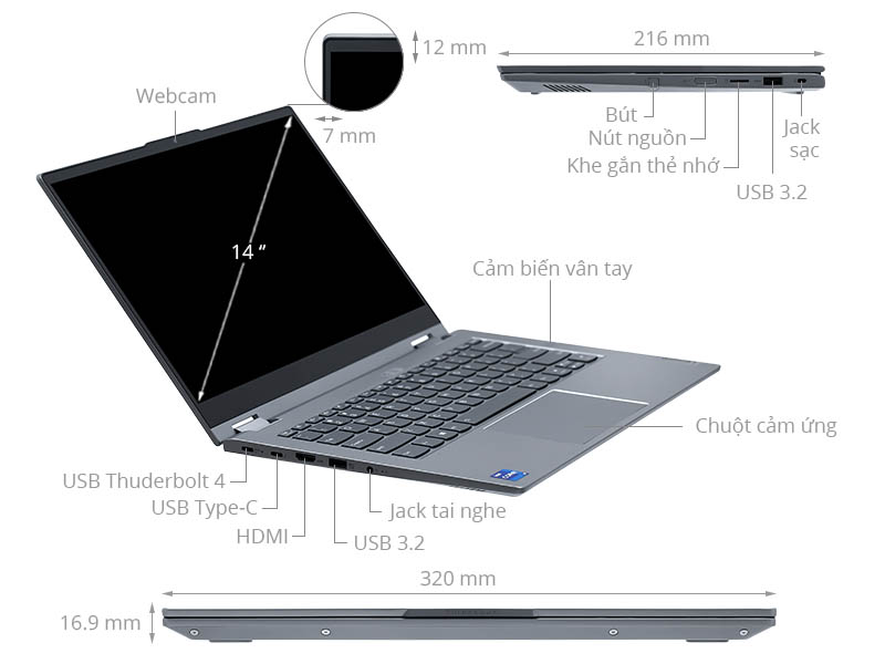 Lenovo ThinkBook 14s Yoga ITL i7 1165G7/8GB/512GB/Touch/Pen/Win11 (20WE007PVN)